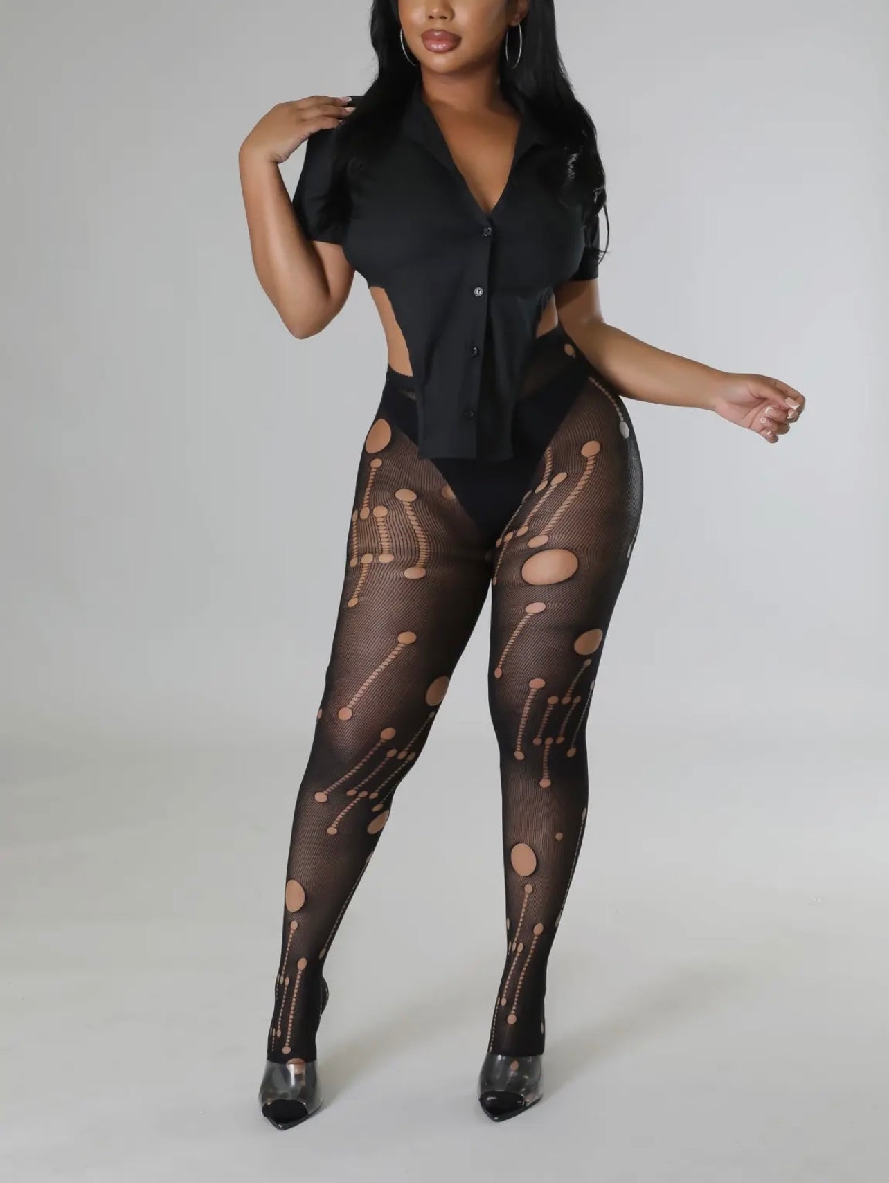 Ripped and Cutout Baddie Pantyhose - Baddie Kouture Boutique
