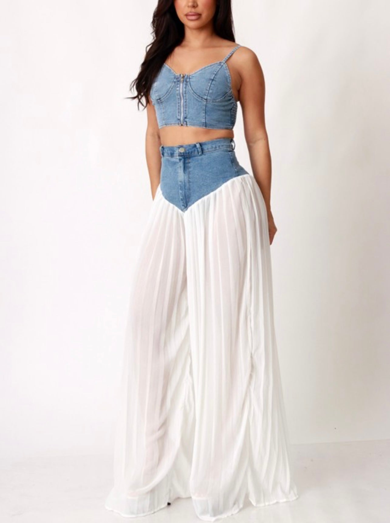 Keri Baddie Denim Corset Set