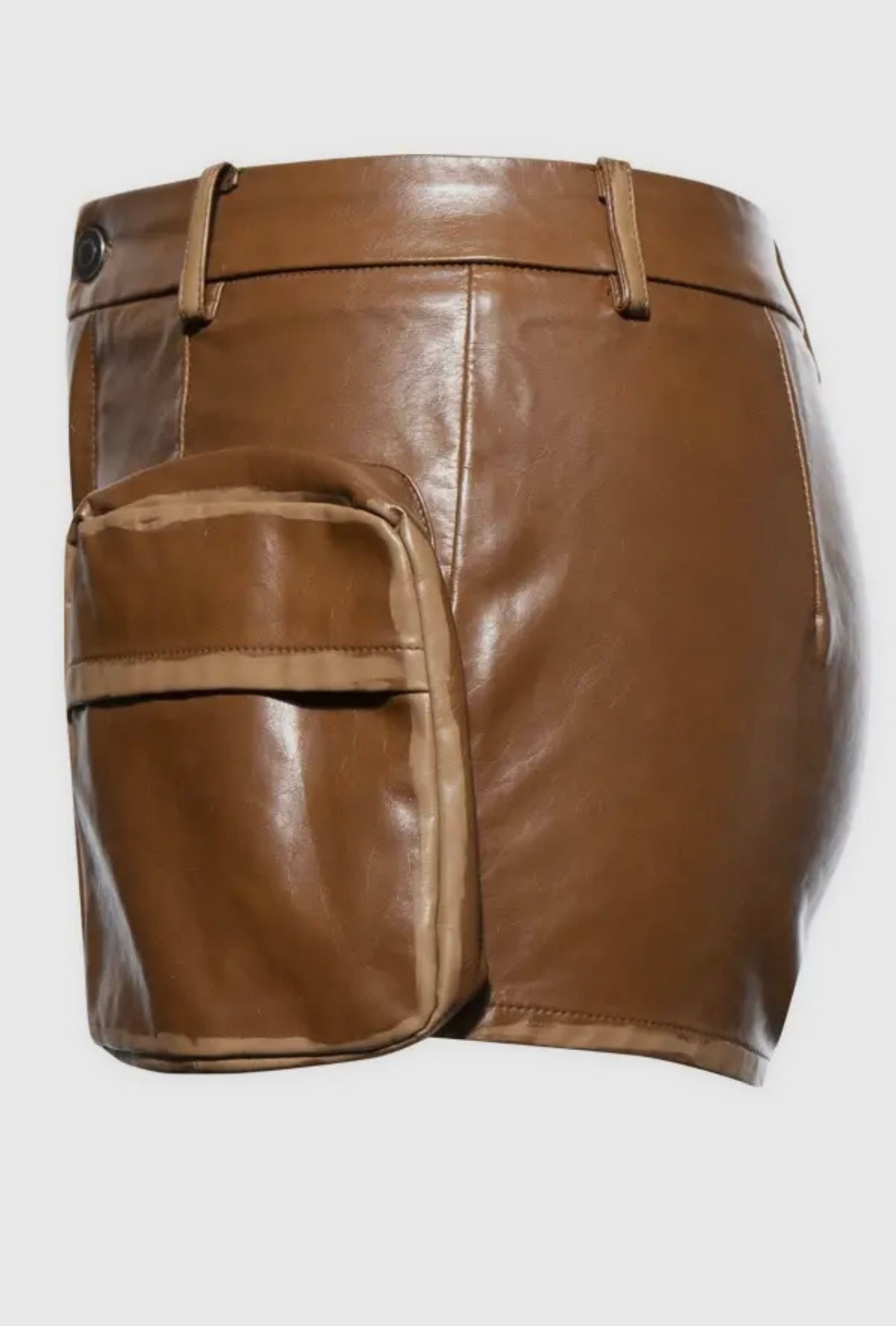 Vintage Vegan Precious Baddie Leather Cargo Shorts