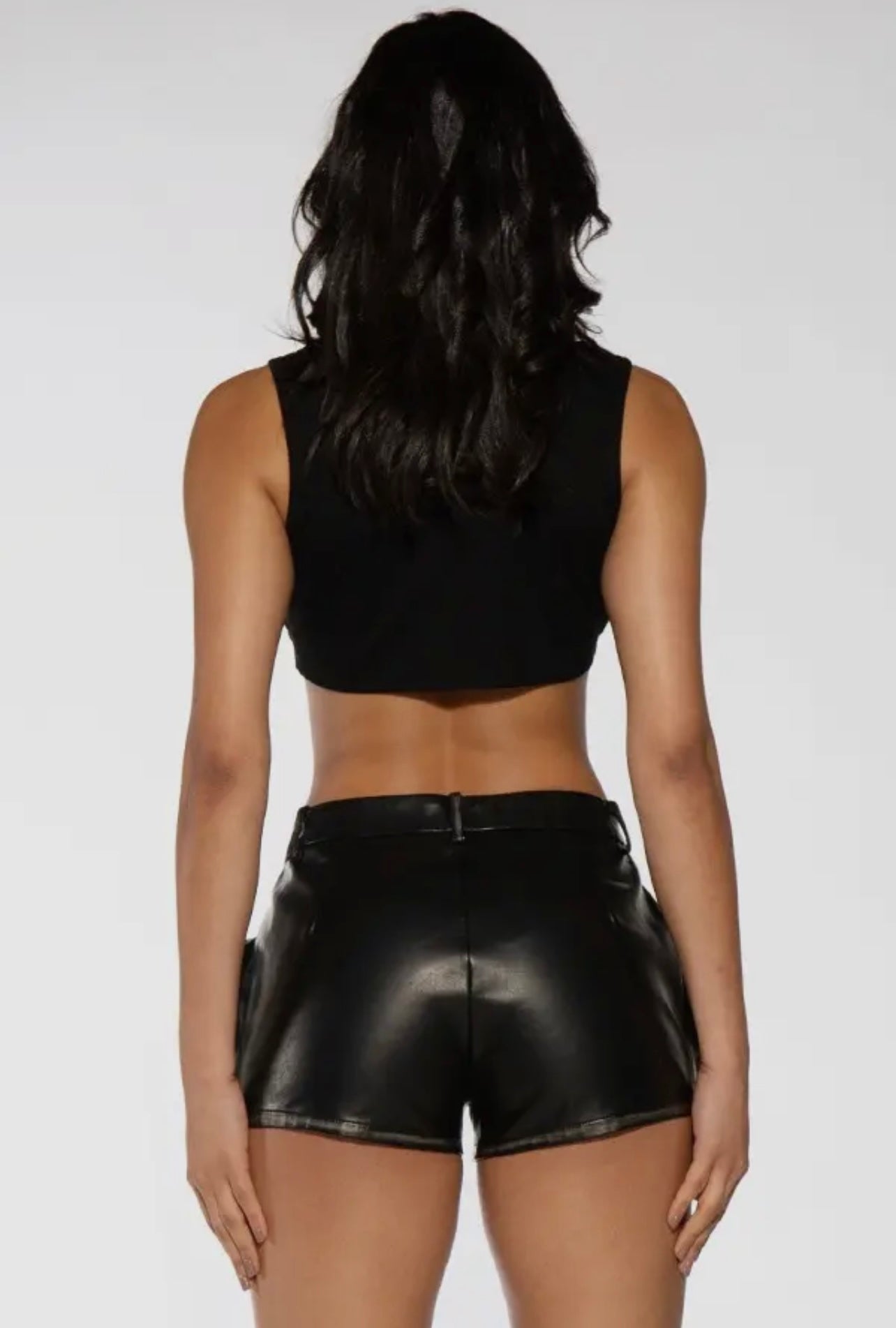 Vintage Vegan Precious Baddie Leather Cargo Shorts