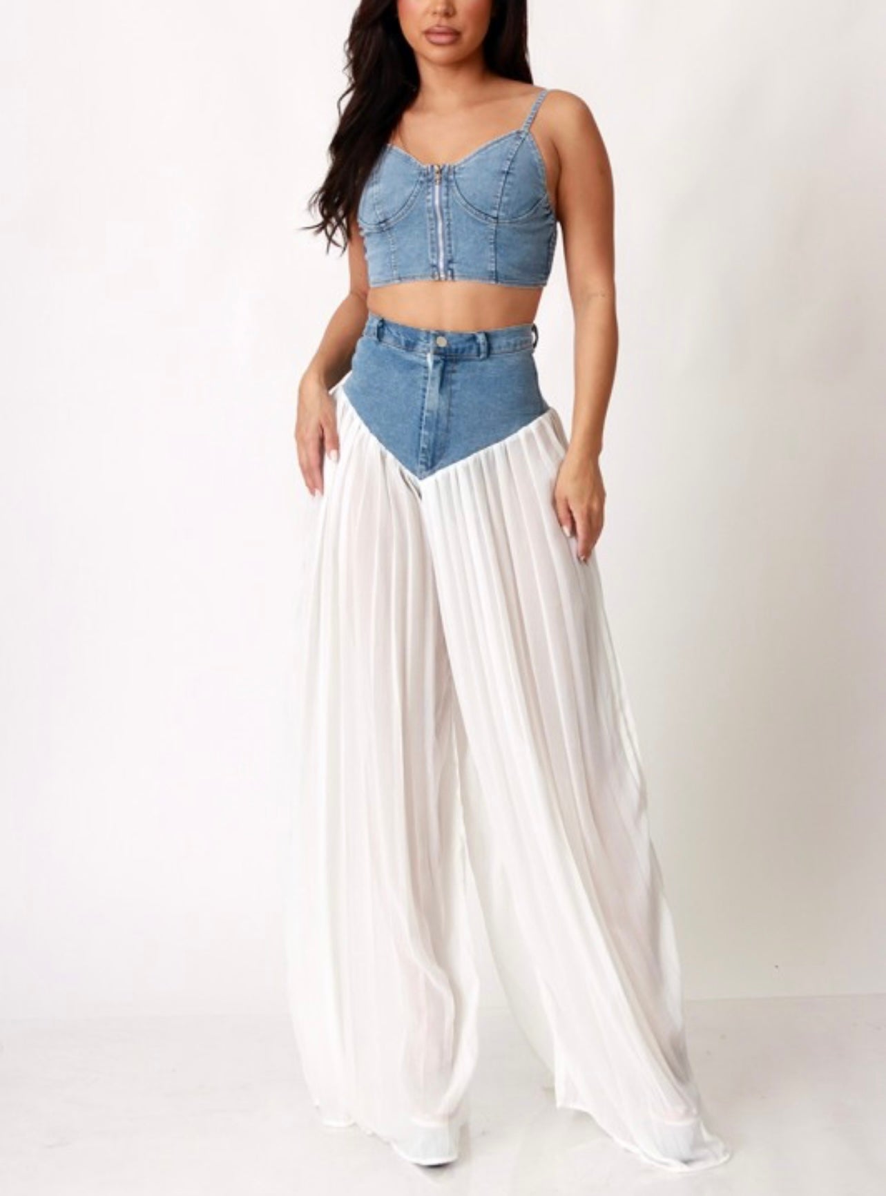 Keri Baddie Denim Corset Set