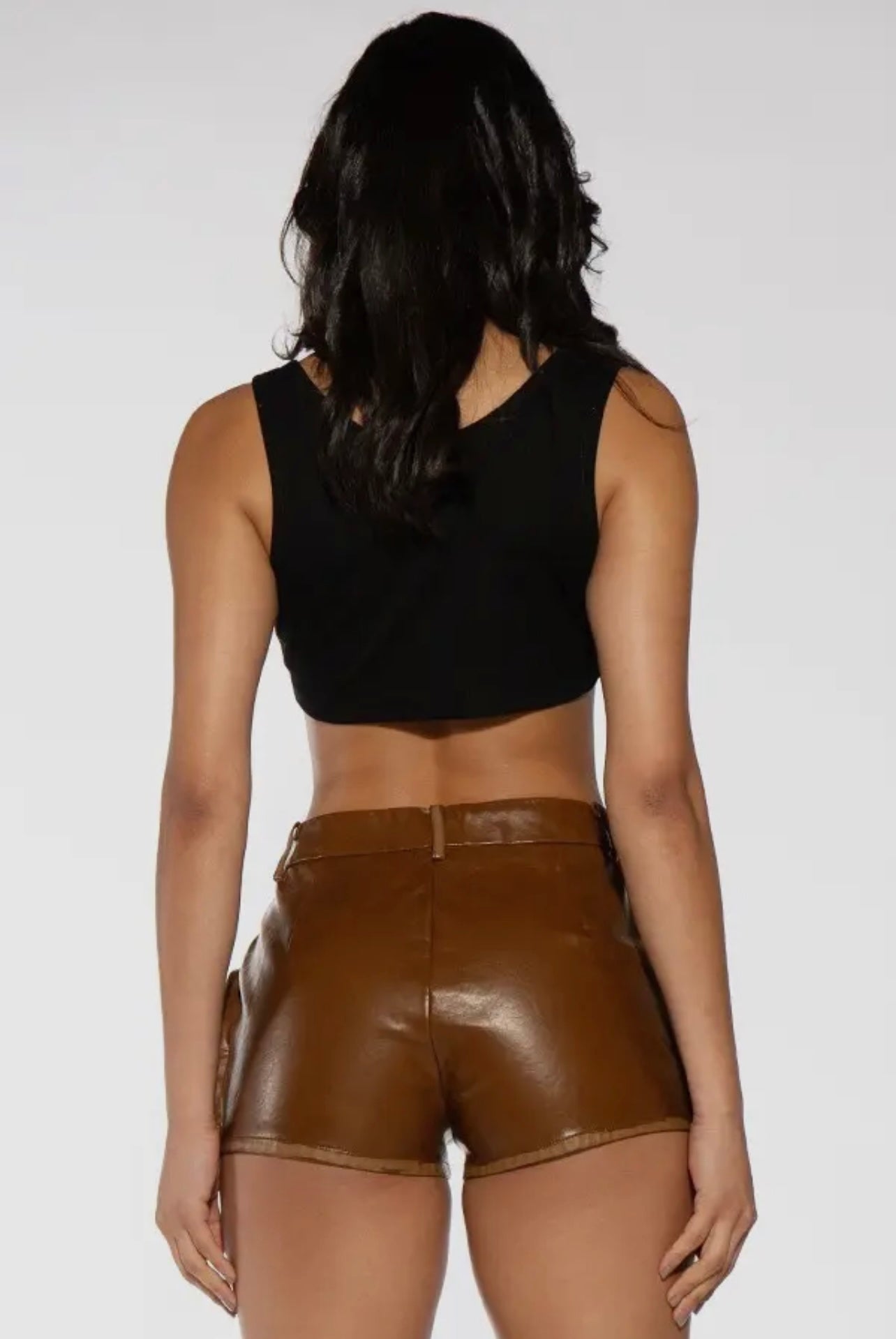 Vintage Vegan Precious Baddie Leather Cargo Shorts