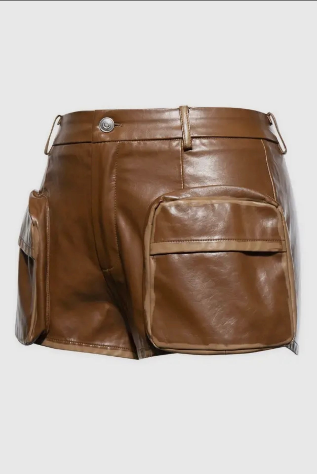Vintage Vegan Precious Baddie Leather Cargo Shorts