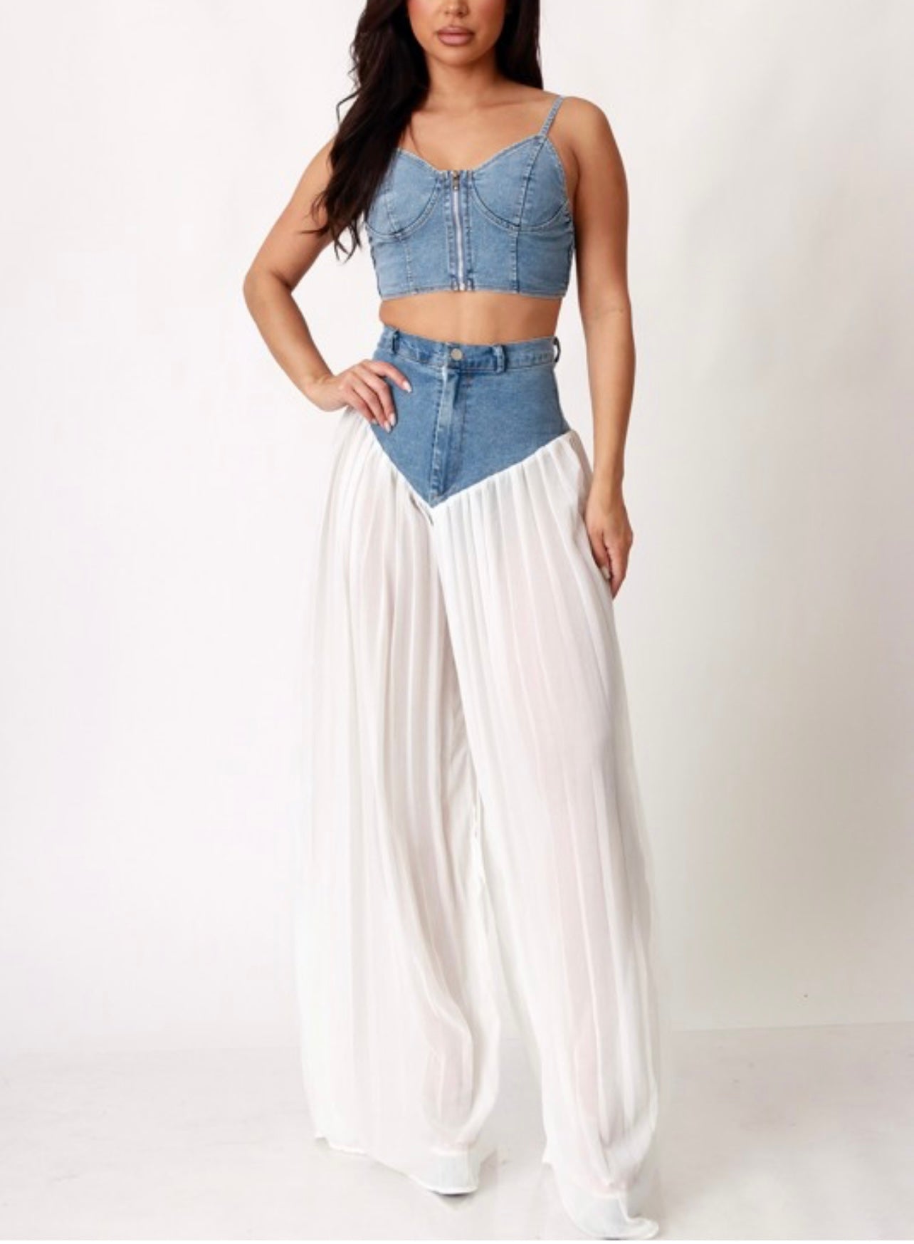 Keri Baddie Denim Corset Set