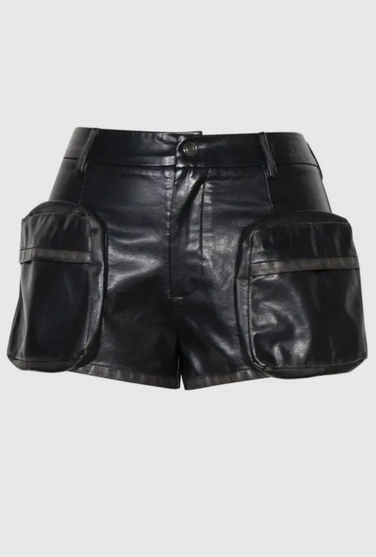 Vintage Vegan Precious Baddie Leather Cargo Shorts