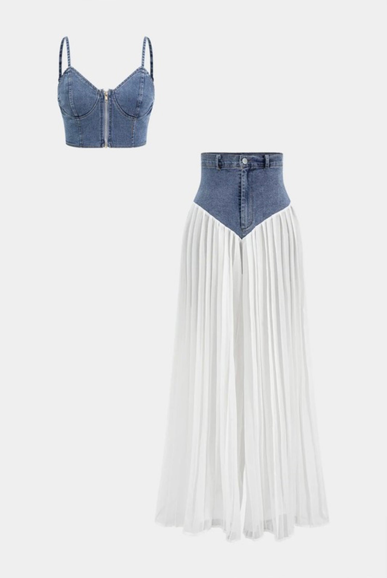 Keri Baddie Denim Corset Set