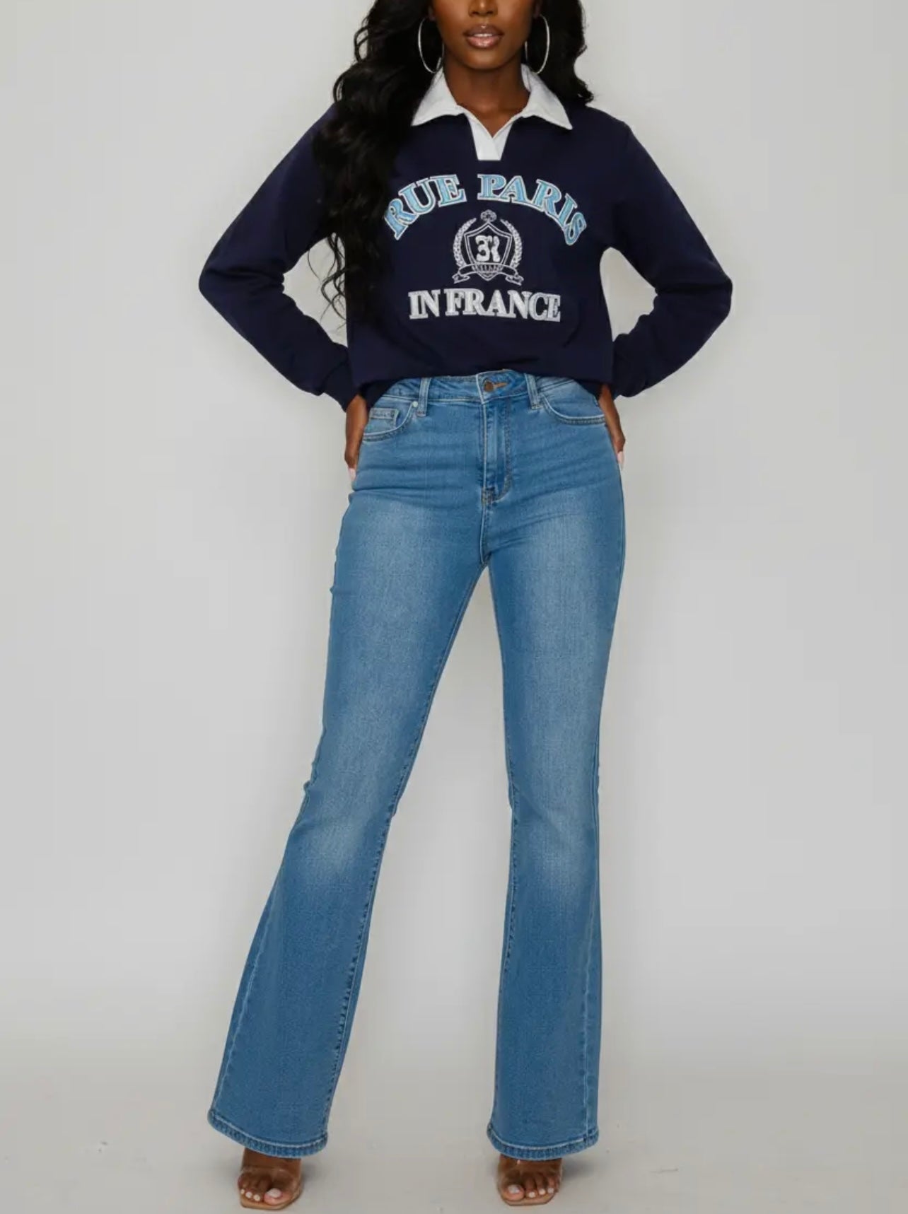 Rue Paris Baddie Polo Sweatshirt