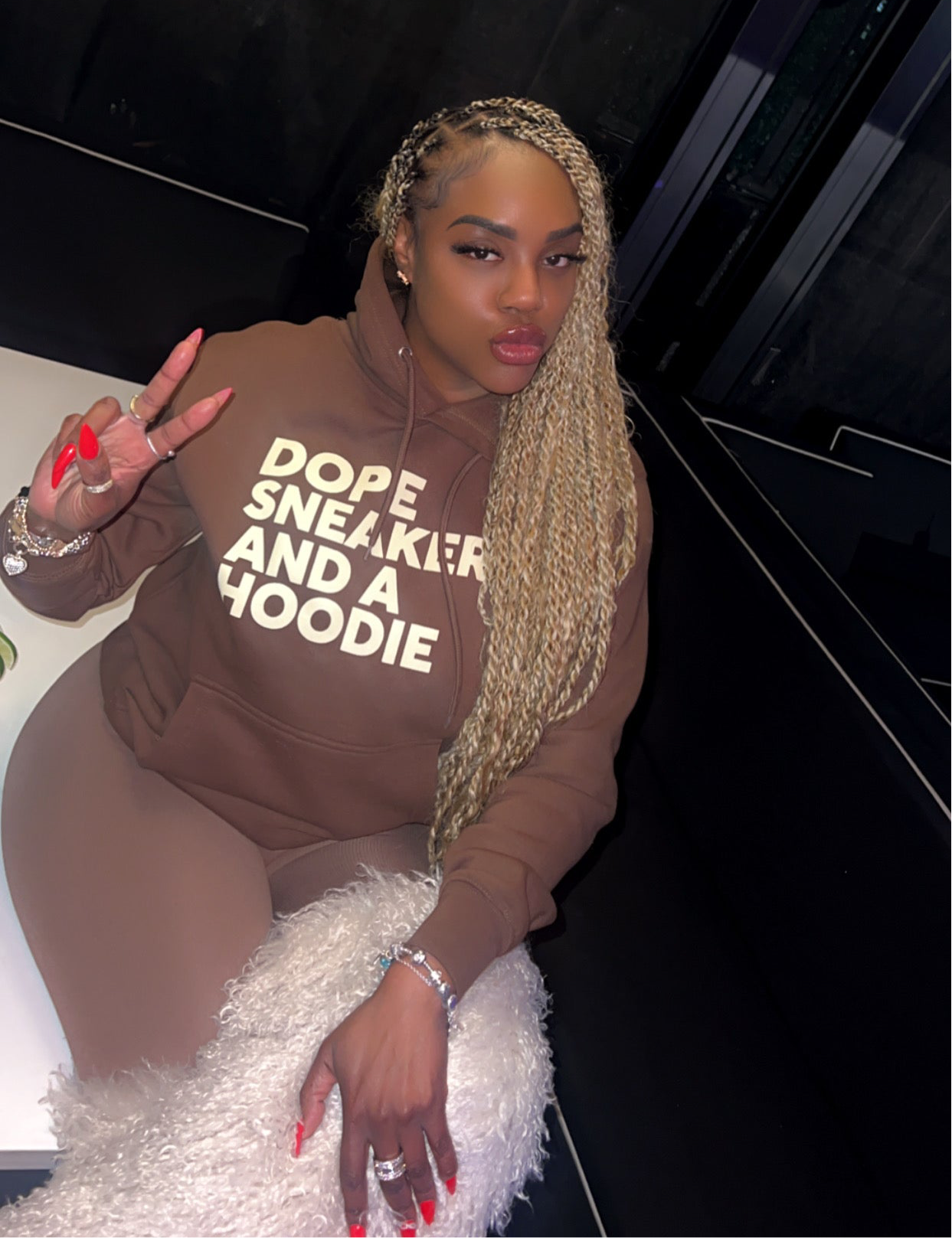Dope Sneakers and a Hoodie Sweater - Baddie Kouture Boutique