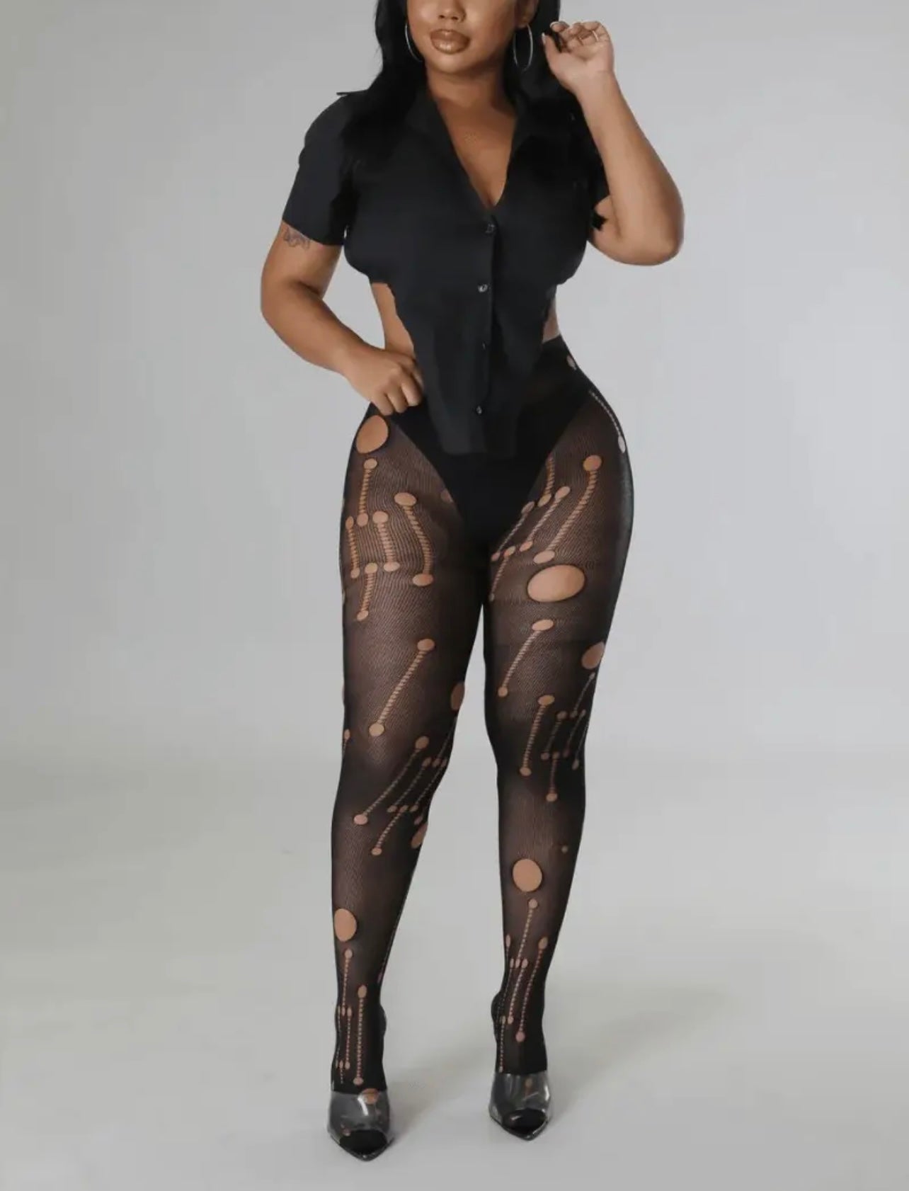 Ripped and Cutout Baddie Pantyhose - Baddie Kouture Boutique