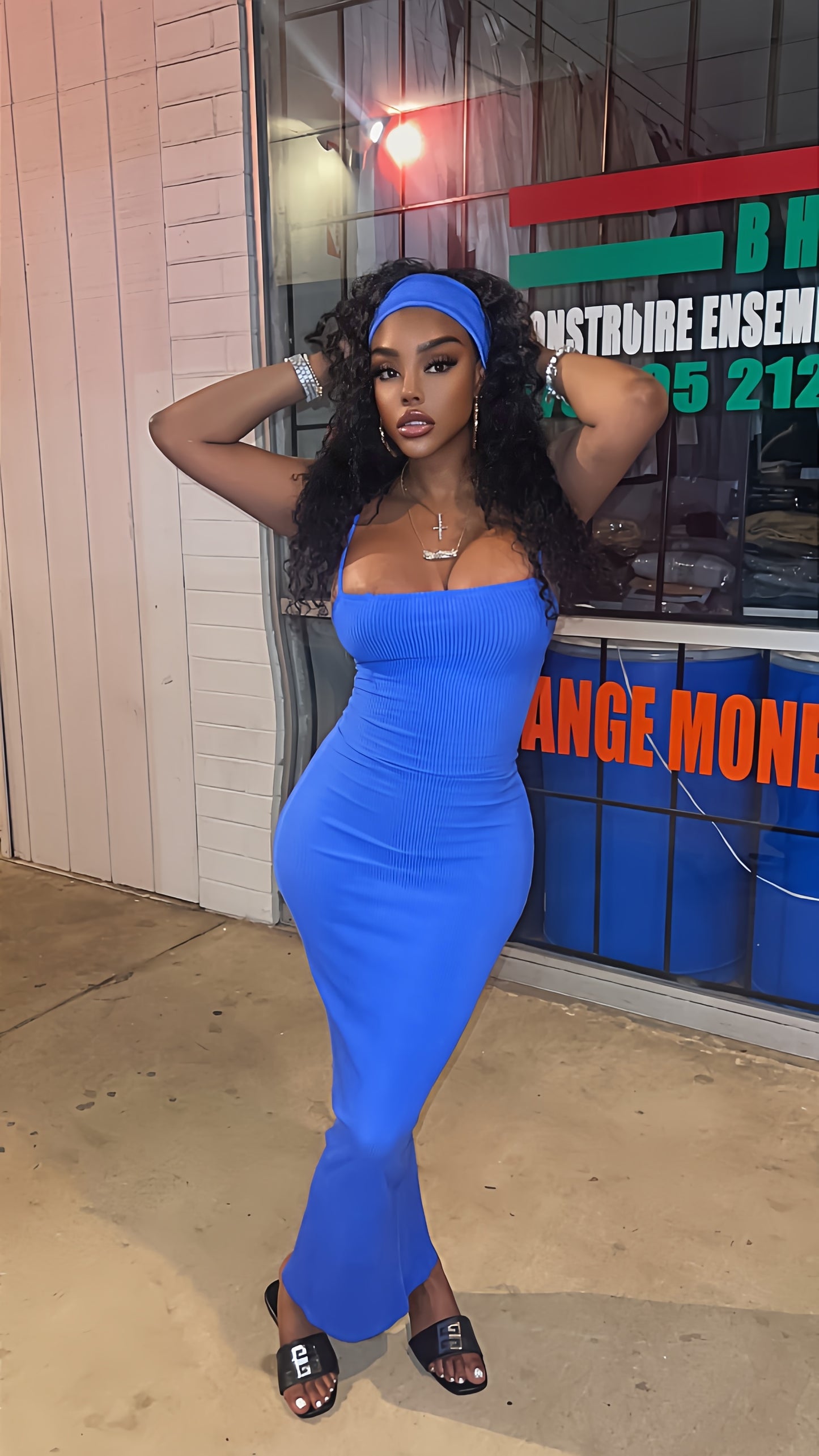 Gina Baddie Dress with Headband - Baddie Kouture Boutique