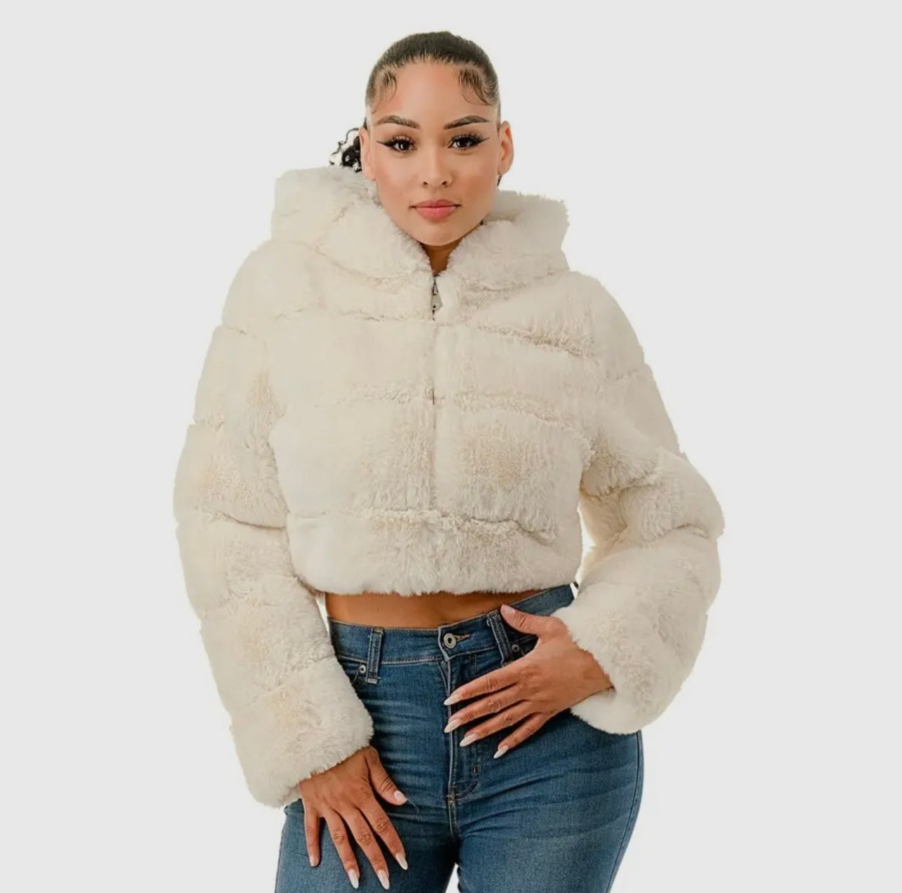 Luxe Baddie Faux Fur Hoodie - Baddie Kouture Boutique