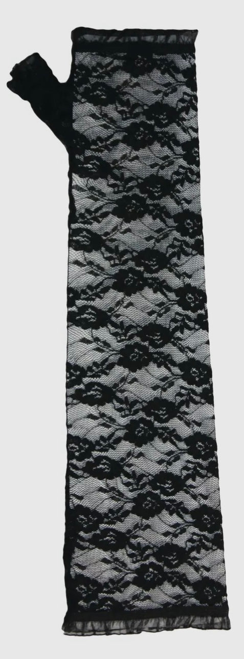 Baddie Fingerless Full Length Lace Gloves