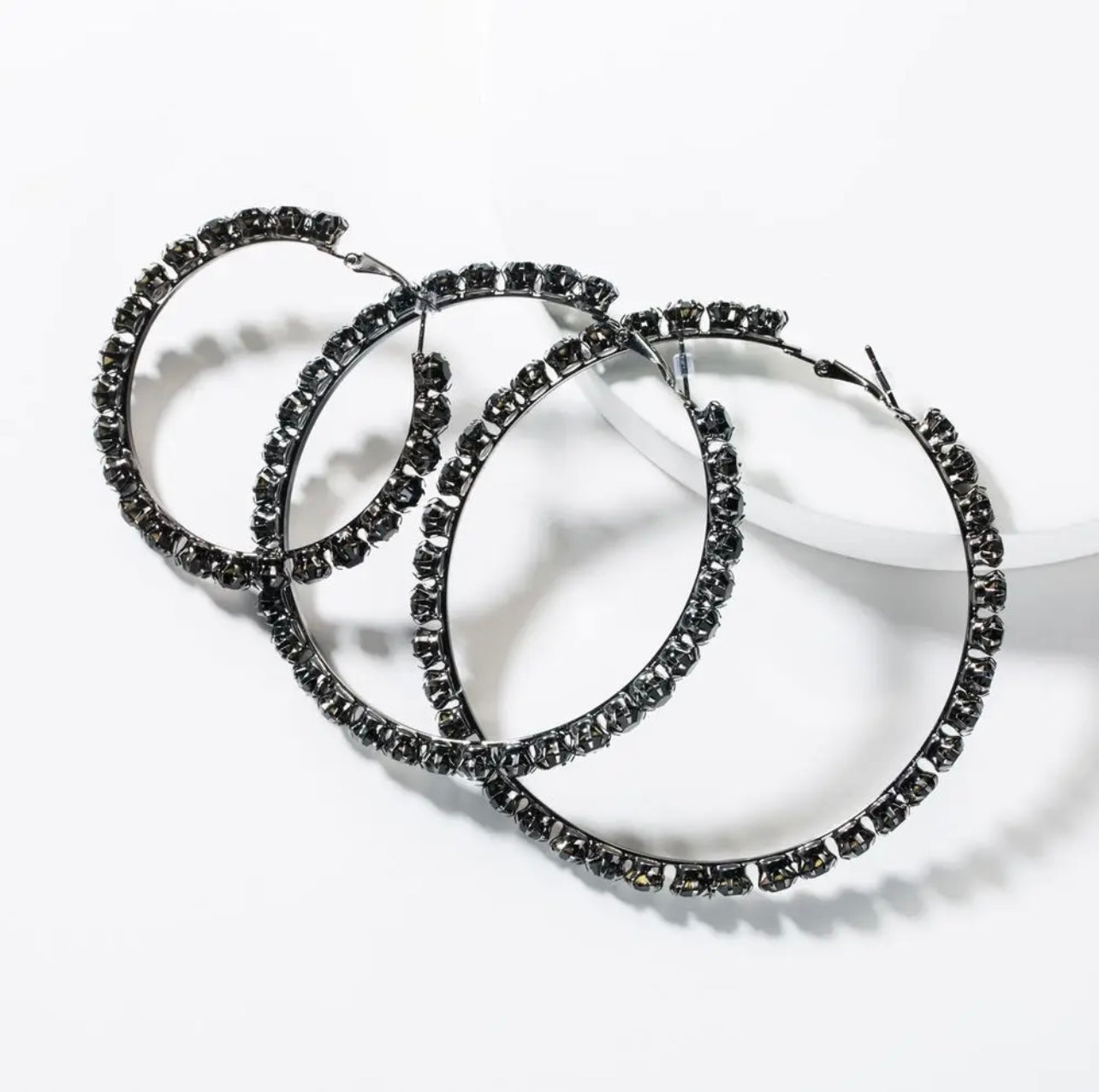 Baddie Rhinestone Hoops - Baddie Kouture Boutique