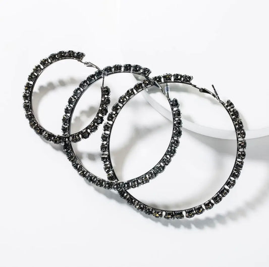 Baddie Rhinestone Hoops - Baddie Kouture Boutique