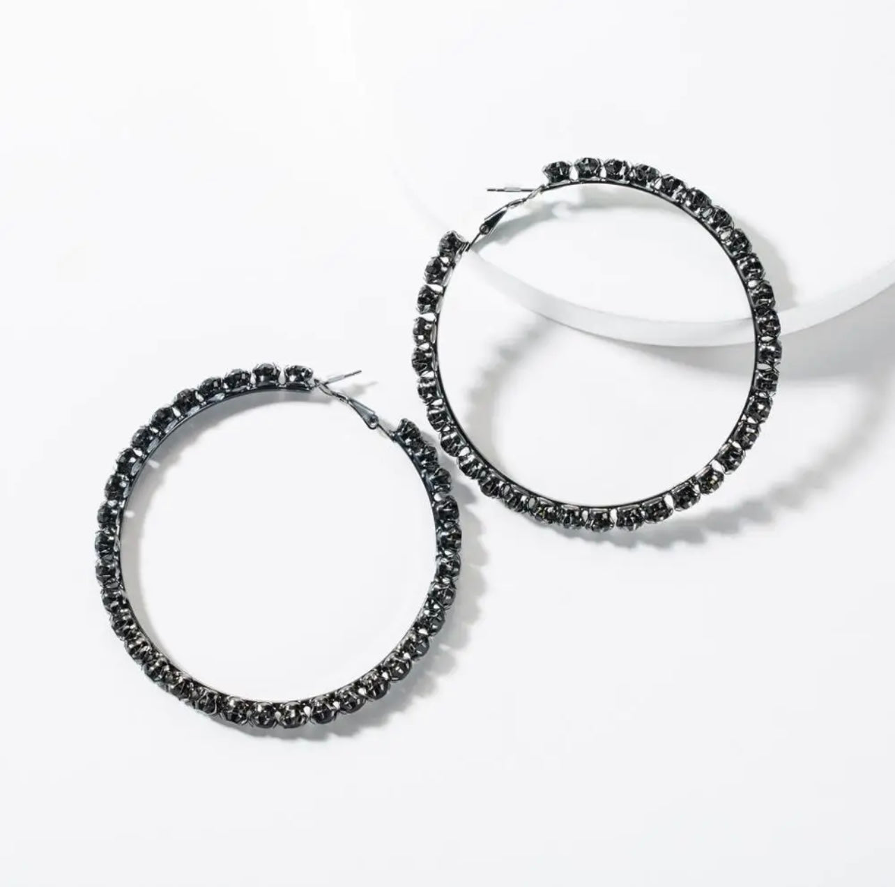 Baddie Rhinestone Hoops - Baddie Kouture Boutique