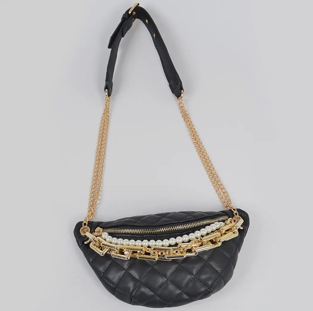 Chain and Pearl Baddie Fanny Pack - Baddie Kouture Boutique