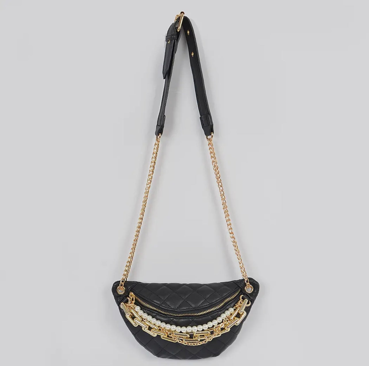 Chain and Pearl Baddie Fanny Pack - Baddie Kouture Boutique