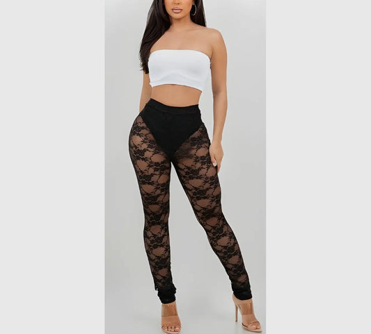 Baddie Lace Leggings - Baddie Kouture Boutique