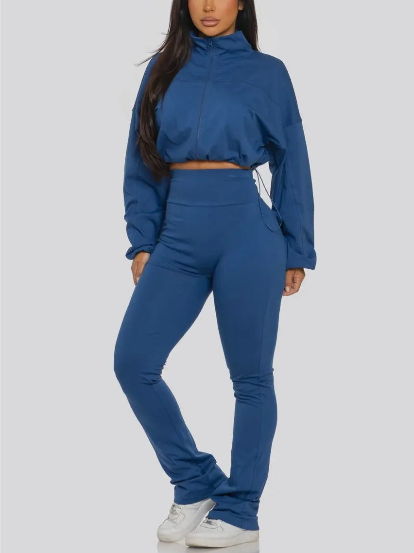 Kimmie Baddie Cropped Jogger Set - Baddie Kouture Boutique