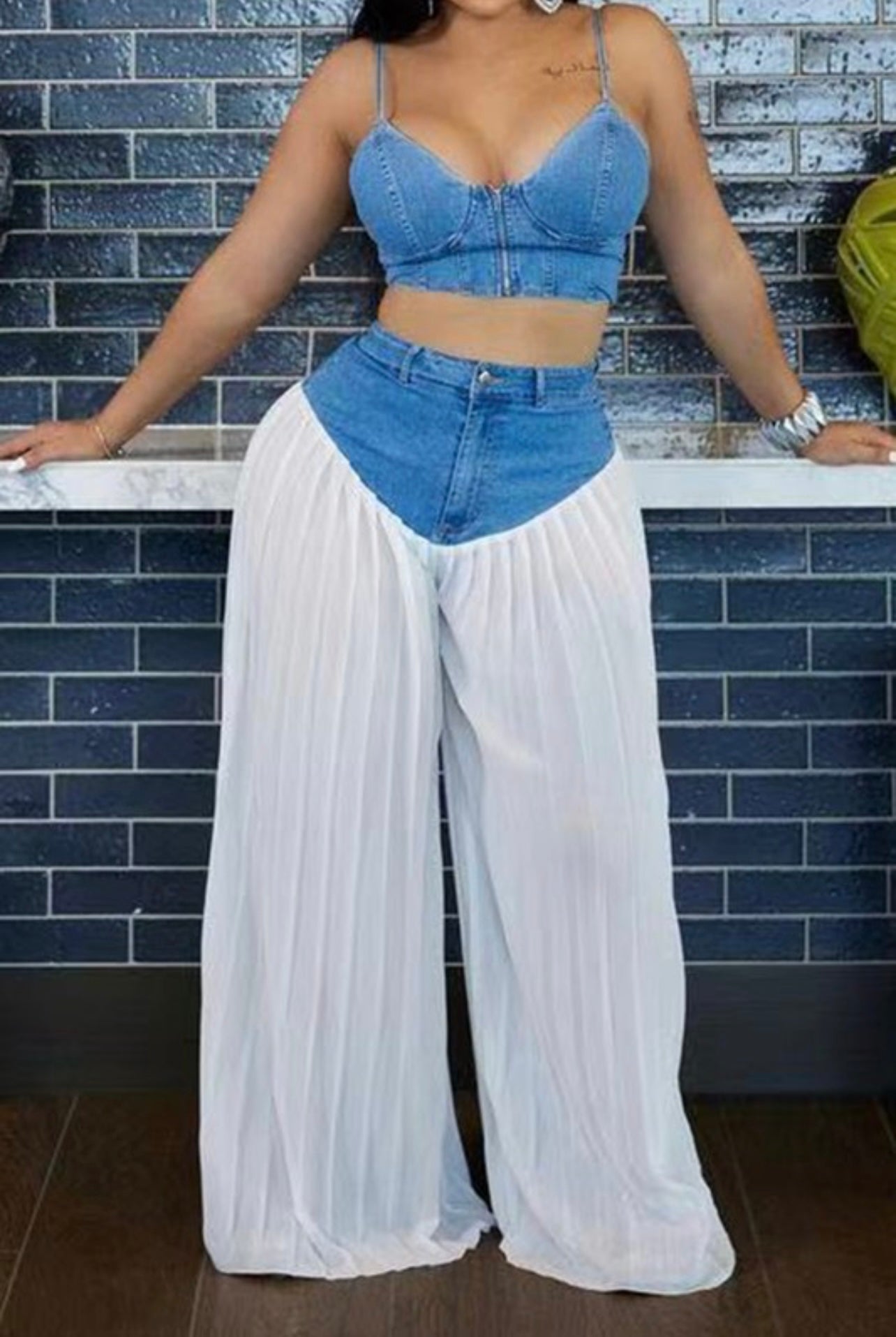 Keri Baddie Denim Corset Set - Baddie Kouture Boutique