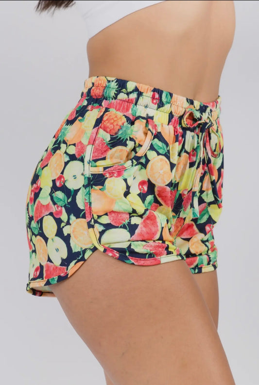Tropical Baddie Fruit Shorts - Baddie Kouture Boutique
