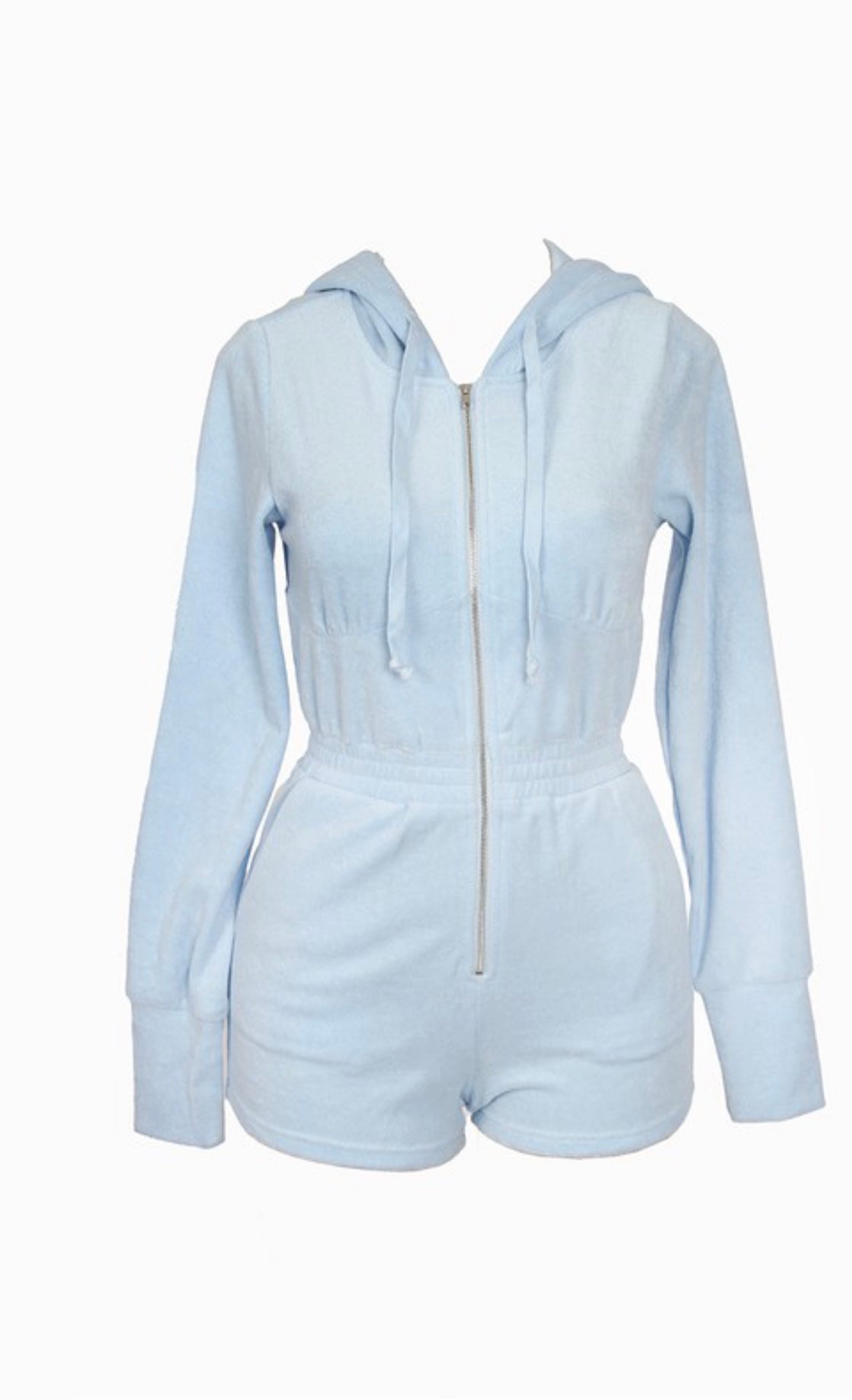 Heavenly Blue Baddie Romper - Baddie Kouture Boutique