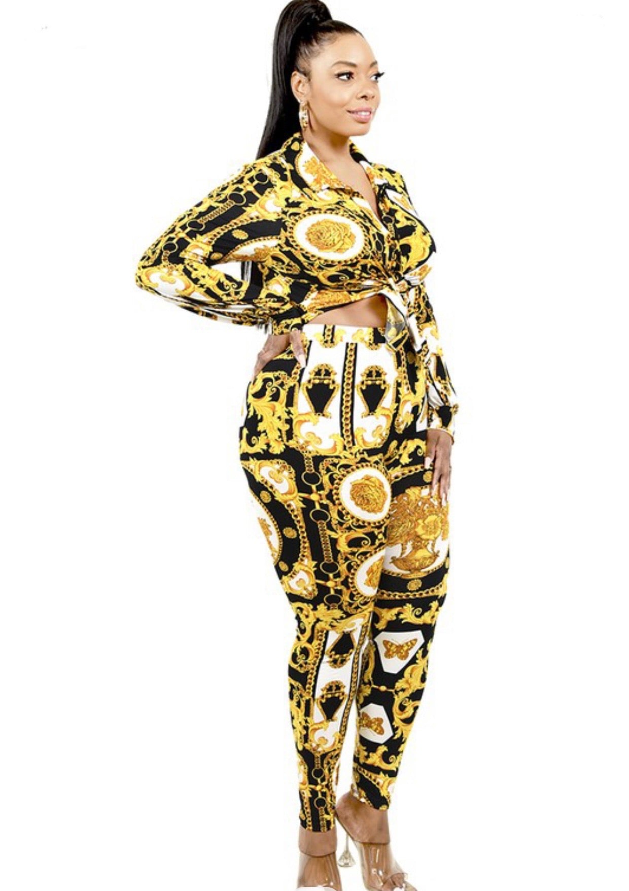 Butterfly Baddie Plus Two-Piece Legging Set - Baddie Kouture Boutique