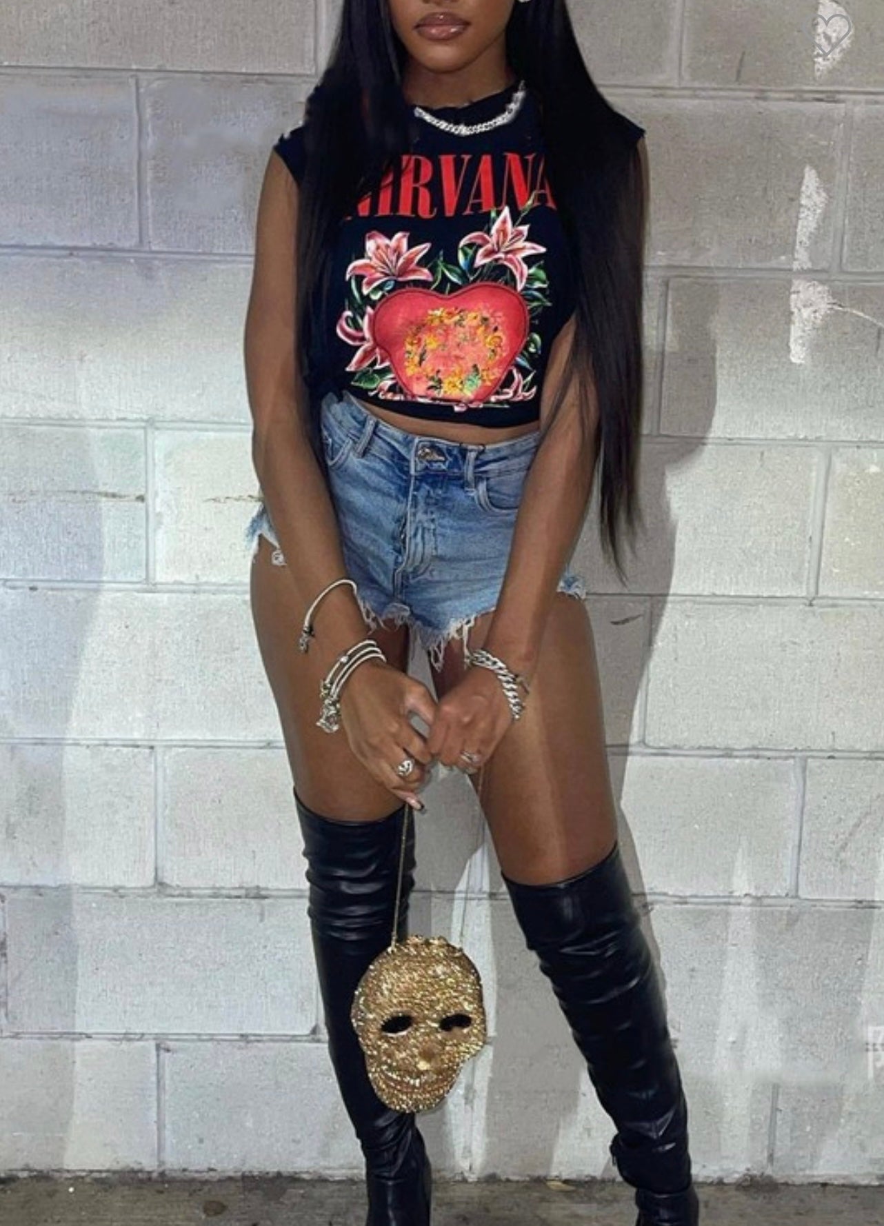 Nirvana Heart Break Baddie Shirt - Baddie Kouture Boutique