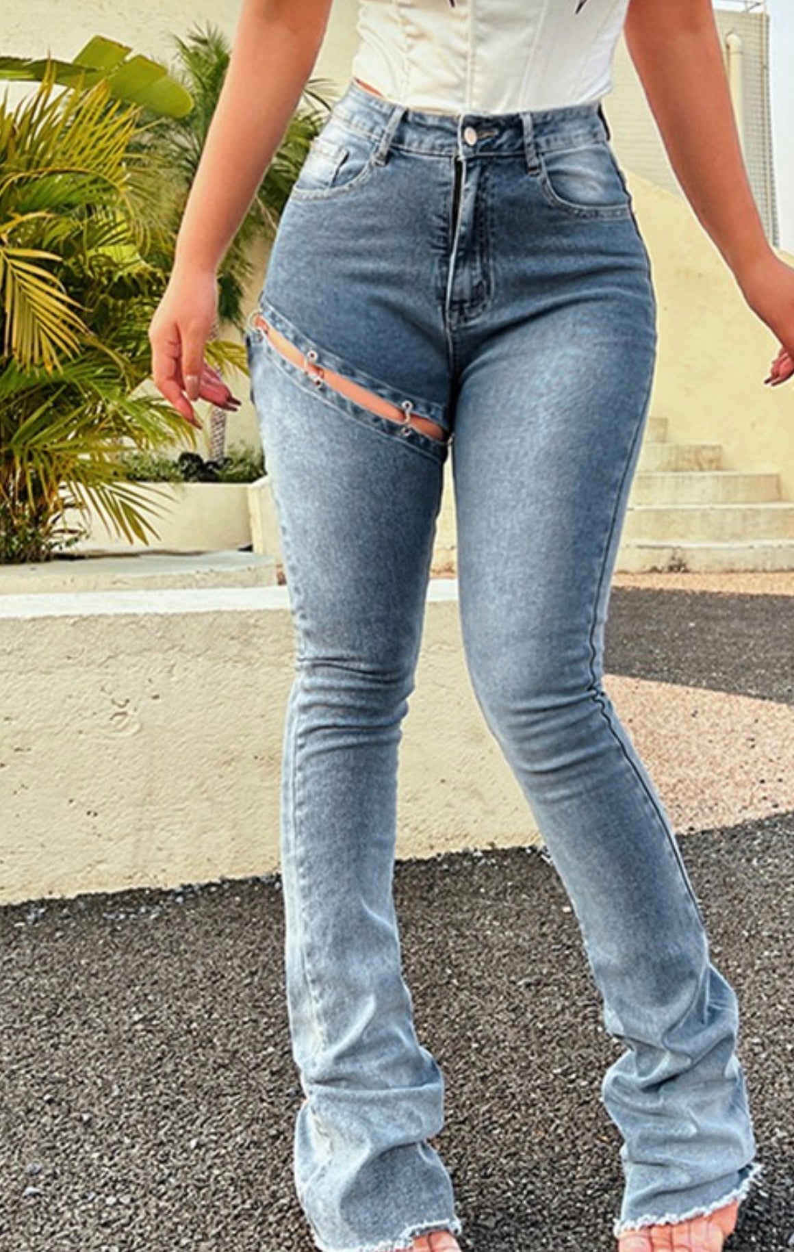 Baddie Stacked Jeans - Baddie Kouture Boutique