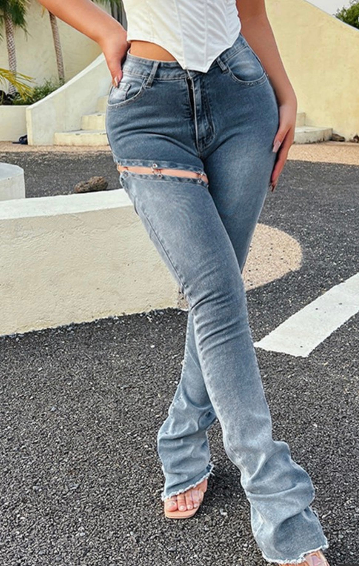 Baddie Stacked Jeans - Baddie Kouture Boutique