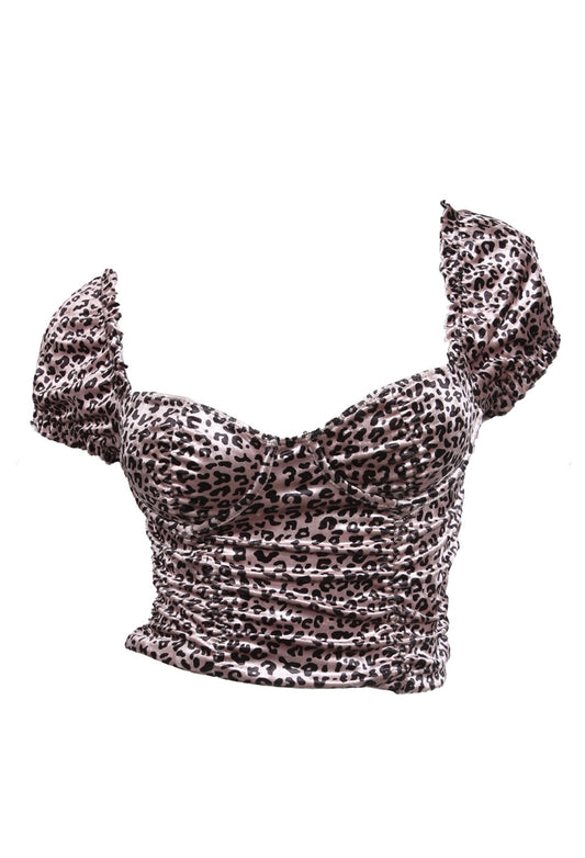 Luxury Baddie Velvet Leopard Top - Baddie Kouture Boutique