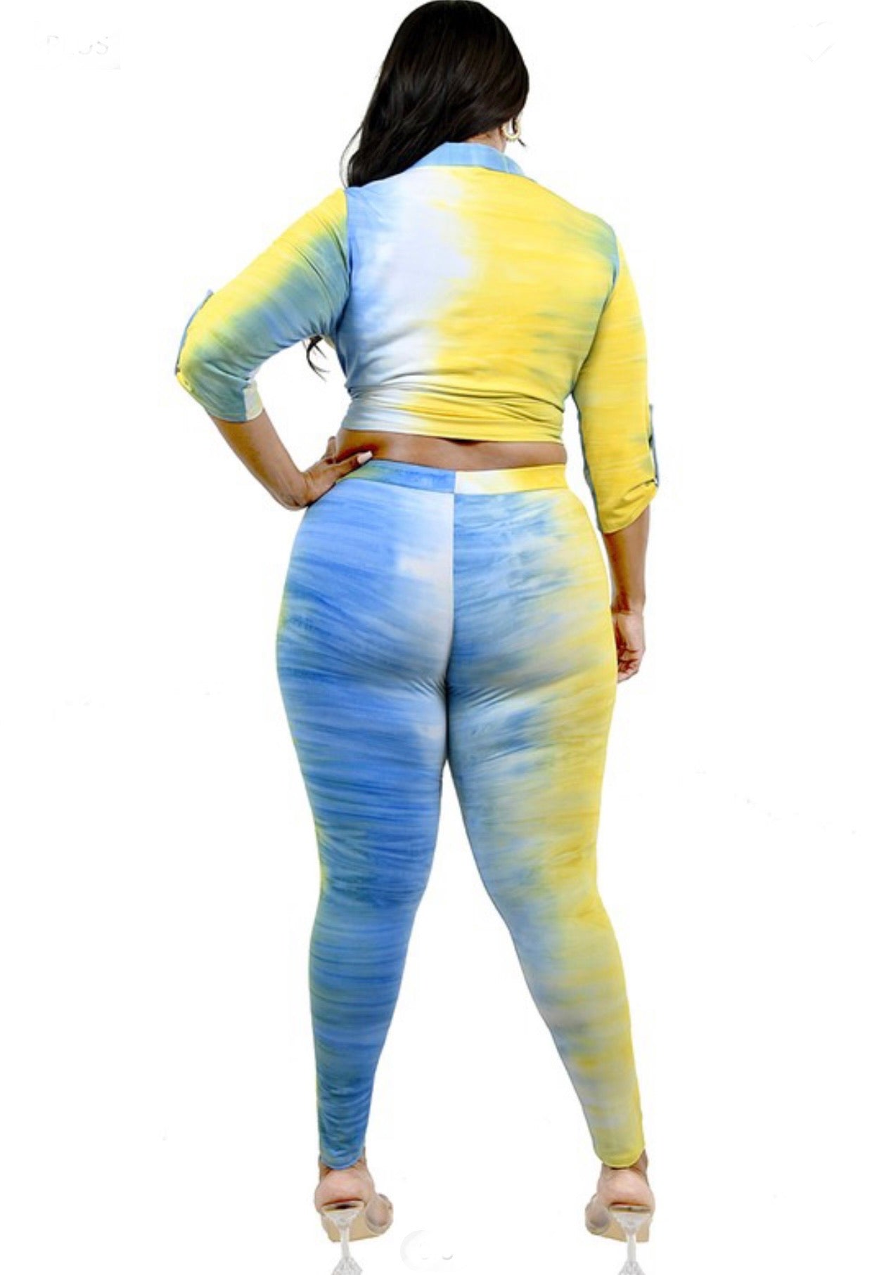 Pastel Brush Baddie Plus Two-Piece Legging Set - Baddie Kouture Boutique