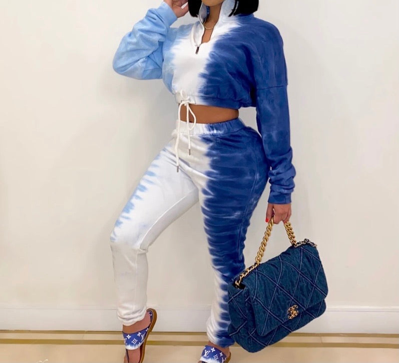 Sky Blue Ombré Two-Piece Set - Baddie Kouture Boutique