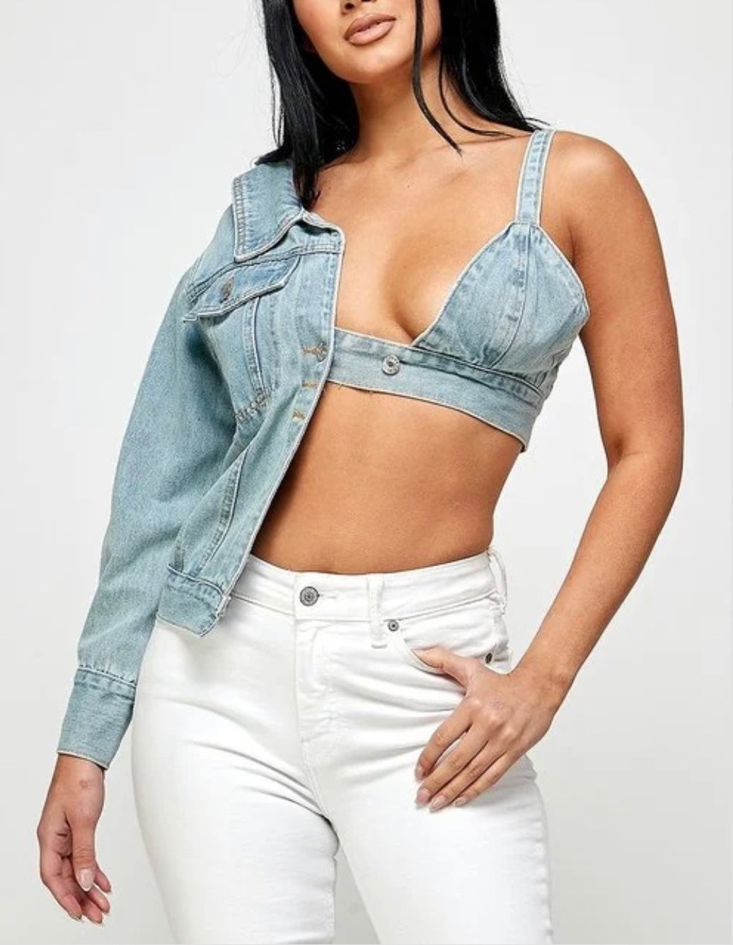 Baddie One Sleeve Jacket Top - Baddie Kouture Boutique