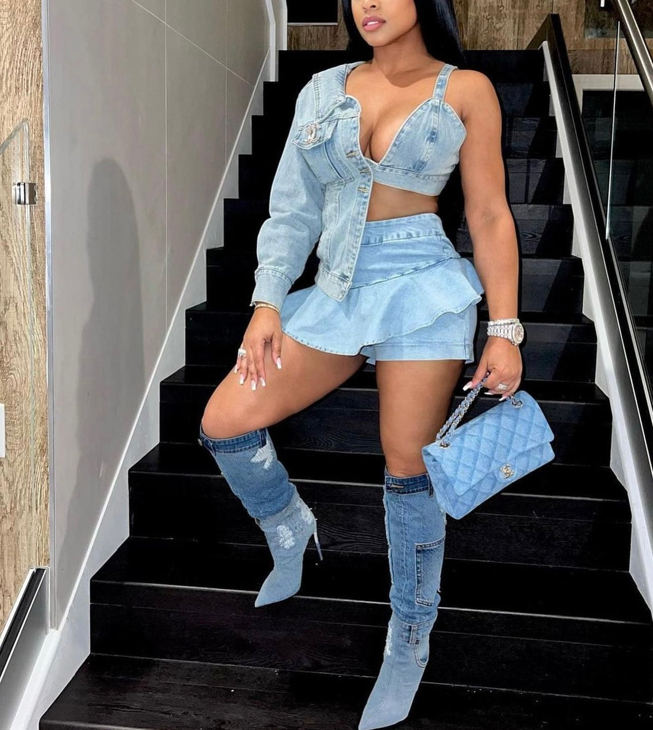 Baddie One Sleeve Jacket Top - Baddie Kouture Boutique