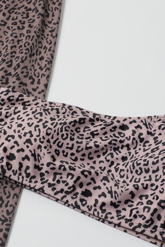 Bad Cheetah One Shoulder Bikini with Cover Skirt - Baddie Kouture Boutique