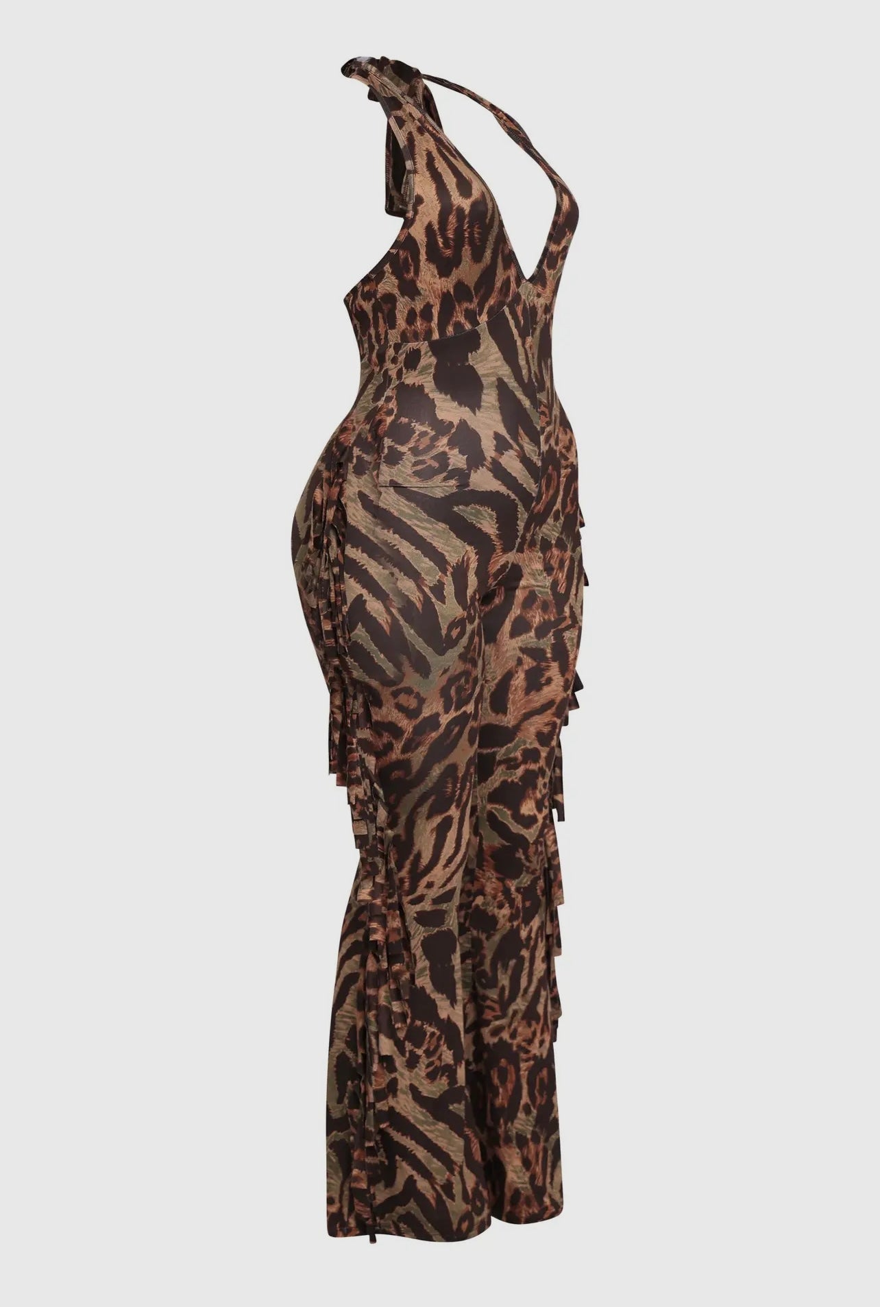 Jolie Leopard Halter Jumpsuit