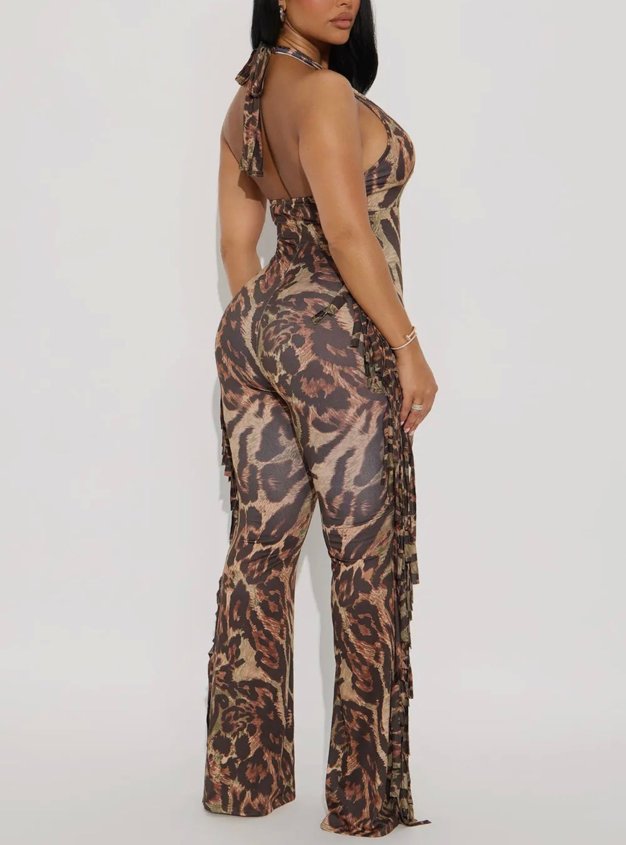 Jolie Leopard Halter Baddie Jumpsuit