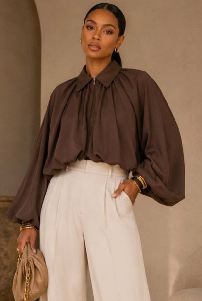 Cocoa Muse Baddie Blouse