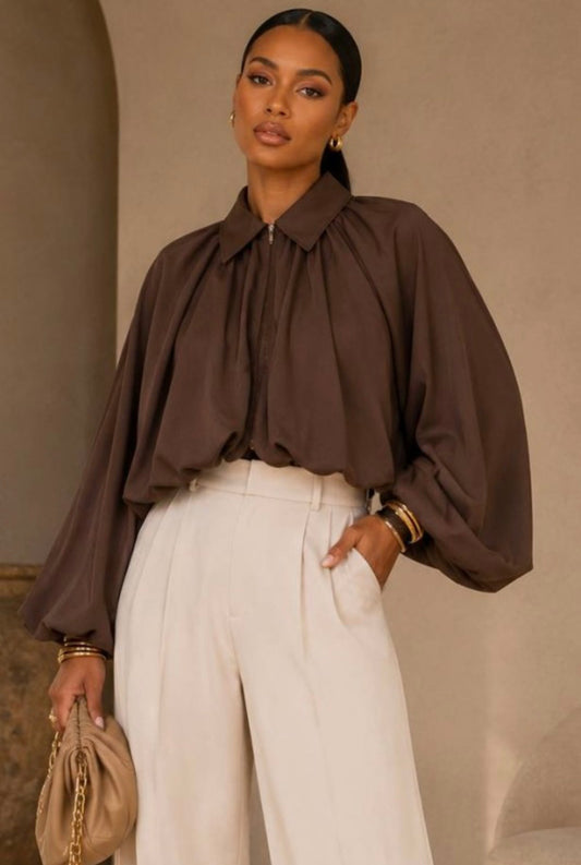 Cocoa Muse Baddie Blouse