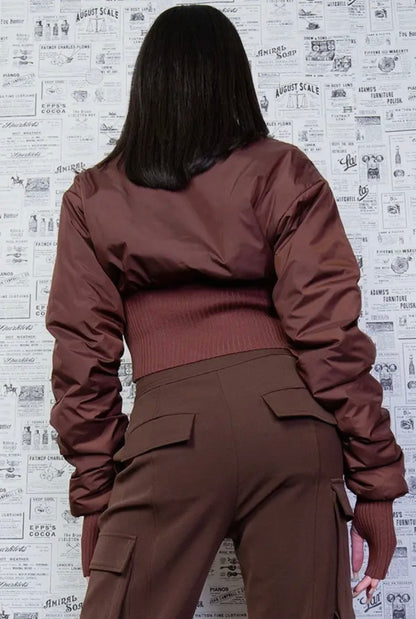 Brown Baddie Crop Jacket