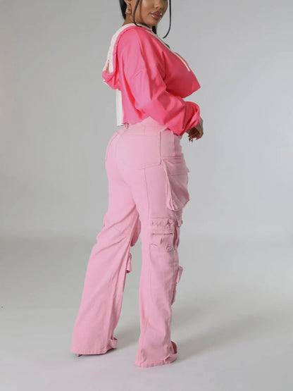 Baddie Denim Cargo Pants