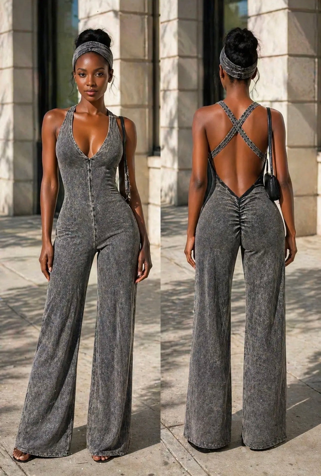 Bad Intentions Baddie Jumpsuit with Headband - Baddie Kouture Boutique 