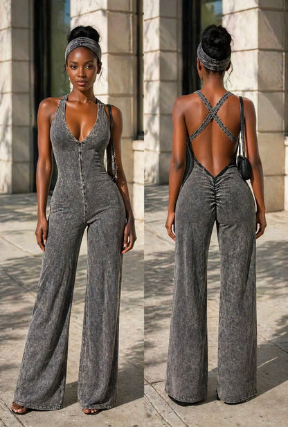 Bad Intentions Baddie Jumpsuit with Headband - Baddie Kouture Boutique 
