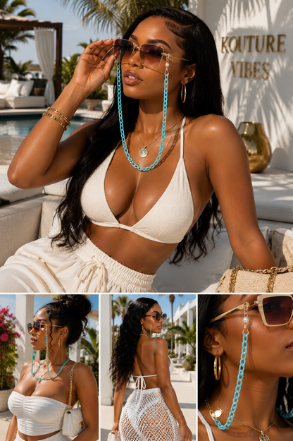 The Turquoise Baddie Sunglasses Link Chain