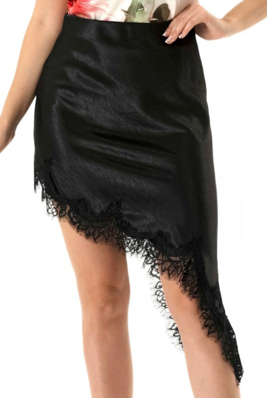 Elegant Edge Satin Skirt