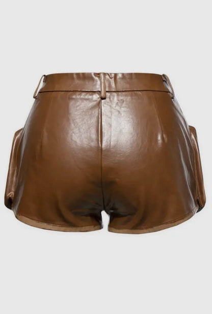 Vintage Vegan Precious Baddie Leather Cargo Shorts