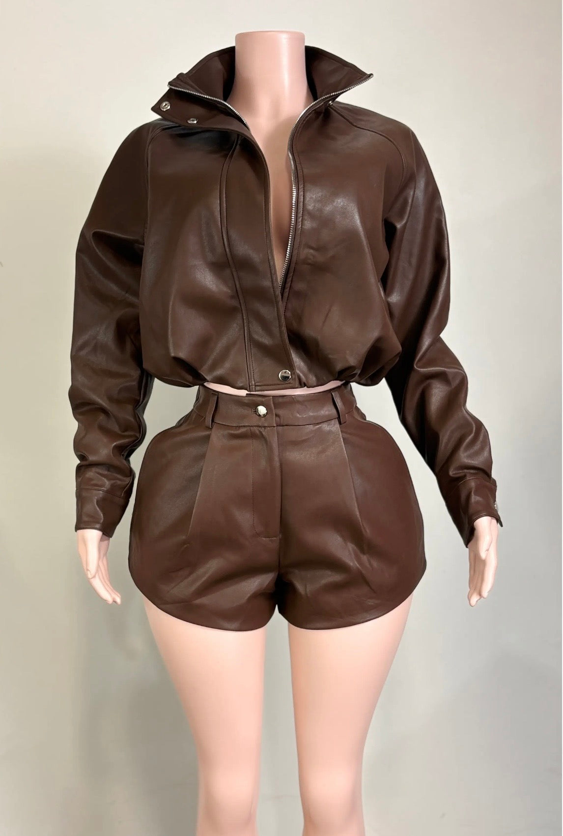 Chocolate Baddie Moto Jacket - Baddie Kouture Boutique 