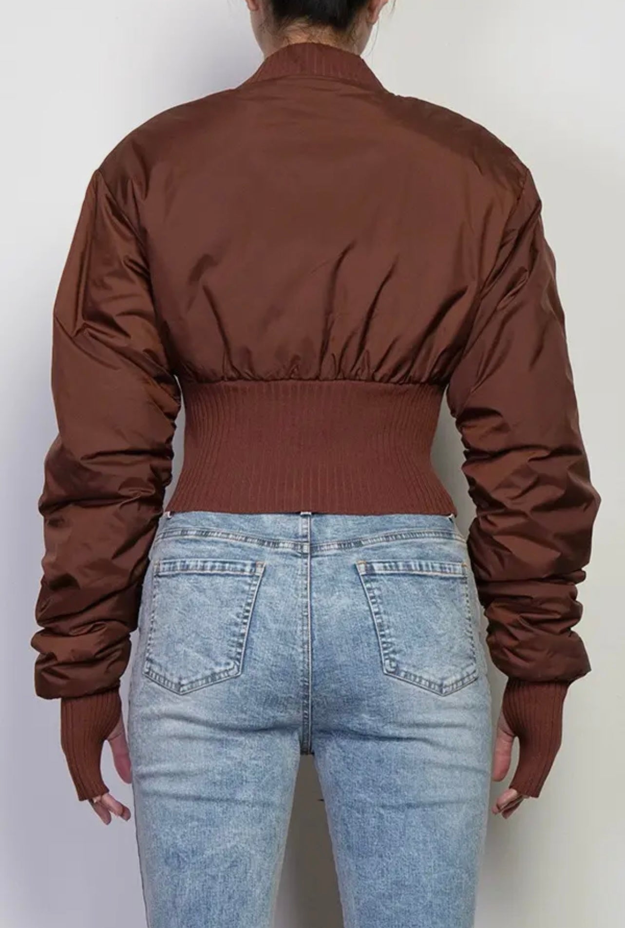 Brown Baddie Crop Jacket