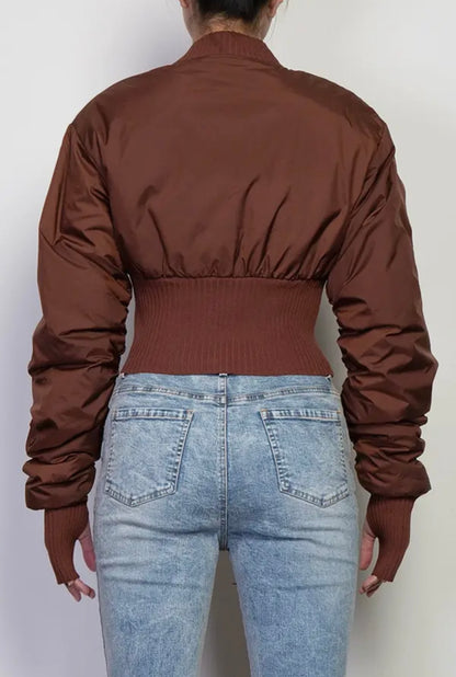Brown Baddie Crop Jacket
